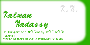 kalman nadassy business card